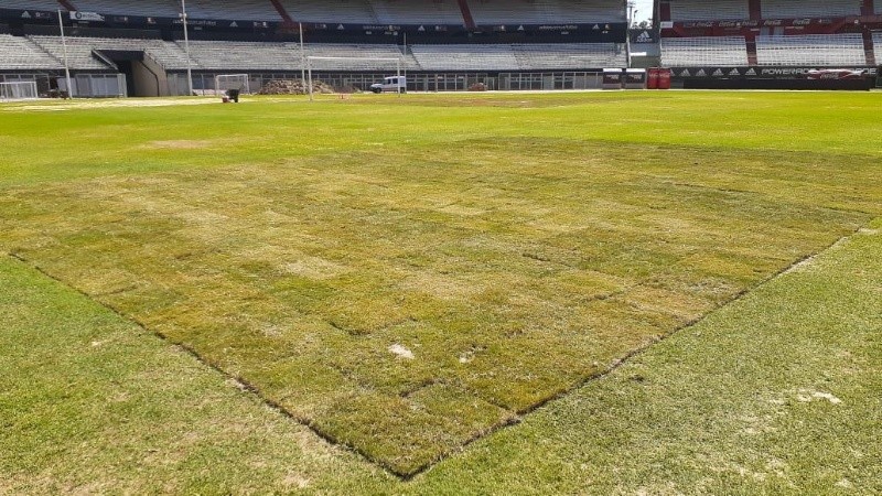 Así está el campo de juego del Monumental Así está el campo de juego del Monumental