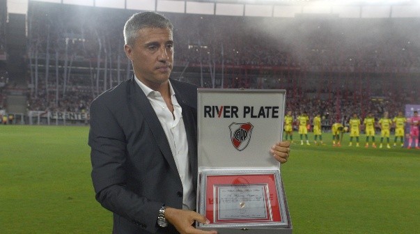 Hernán Crespo, en el Monumental