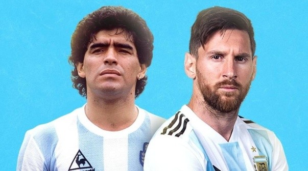 Diego Maradona y Lionel Messi