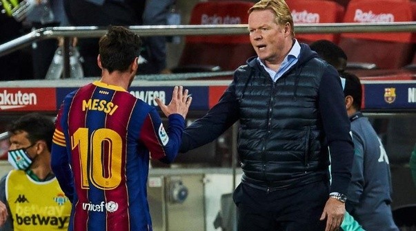 Lionel Messi junto a Ronald Koeman en este nuevo Barcelona