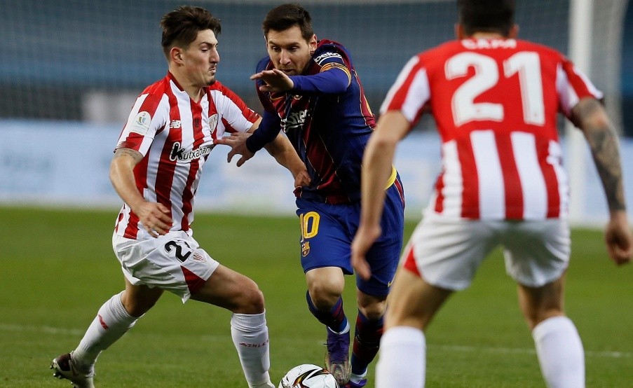Messi, bien expulsado vs. Athletic Bilbao(EFE)