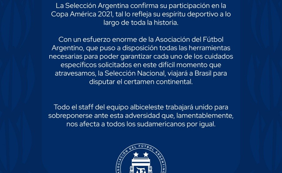 La Selección Argentina confirmó su participación en la Copa América(AFA)