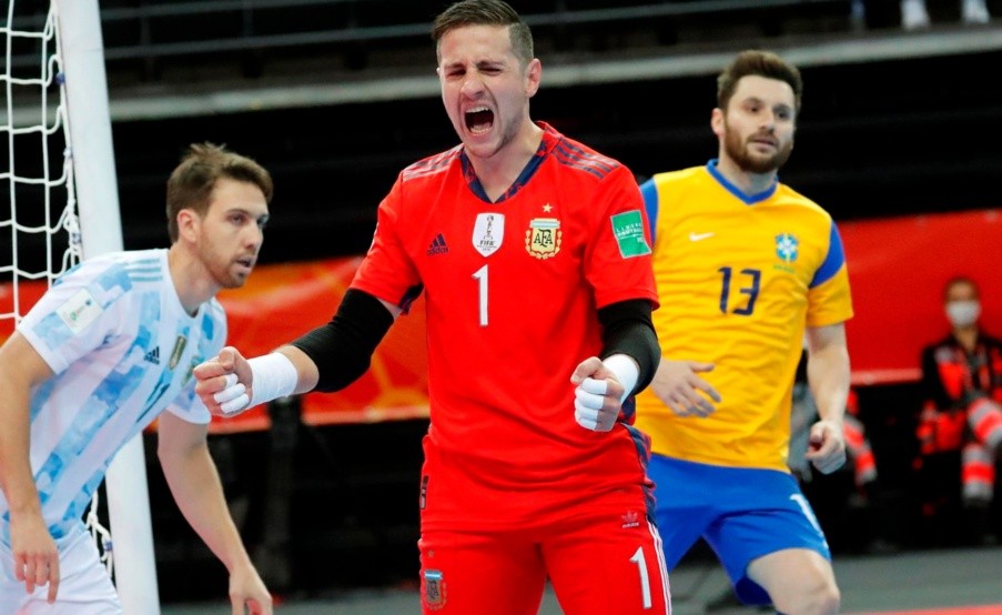 Nico Sarmiento, arquero de la Selección Argentina de futsal(EFE)