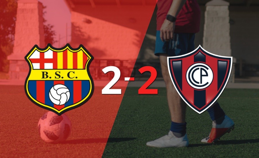 Barcelona y Cerro Porteño sellaron un empate a dos
