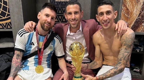 Maxi Rodríguez, junto a Messi y Fideo en Qatar 2022
