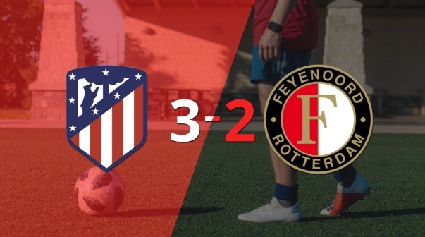 Atlético de Madrid superó a Feyenoord con dos tantos de Álvaro Morata