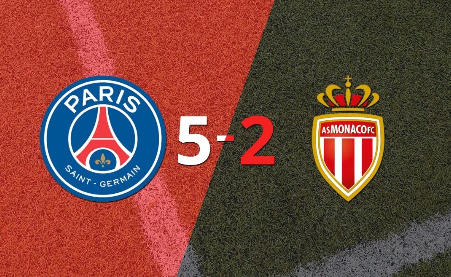 Mónaco fue superado fácilmente y cayó 5-2 contra PSG