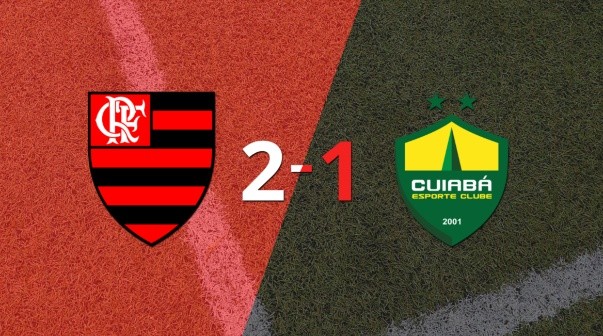 Flamengo consiguió una victoria en casa por 2 a 1 ante Cuiabá