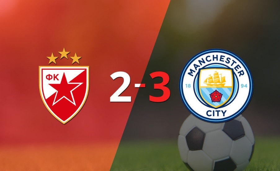 ¡Partidazo! Manchester City le ganó 3-2 a Estrella Roja