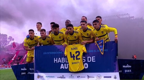 El gesto del plantel de Boca con Lucas Blondel