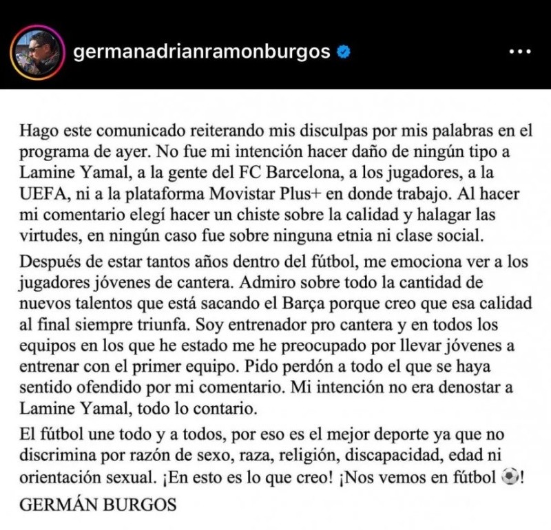El posteo de Burgos. El posteo de Burgos.