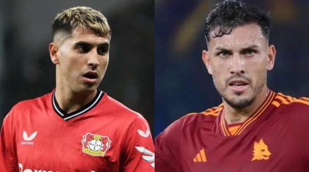 Picante cruce entre Palacios y Paredes en Bayer Leverkusen vs. Roma