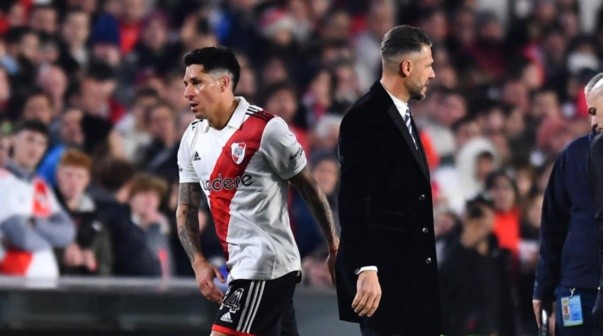 Enzo Pérez calentó la previa ante el Rayados de Demichelis: 