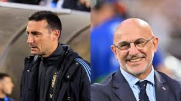 El DT de España le habló a Scaloni antes de la Finalíssima: 