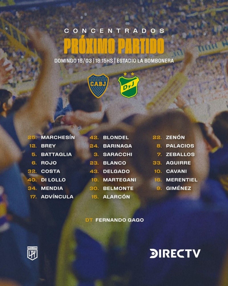 Sin Ánder ni Velasco: Los convocados de Gago para Boca - Defensa y Justicia Sin Ánder ni Velasco: Los convocados de Gago para Boca - Defensa y Justicia