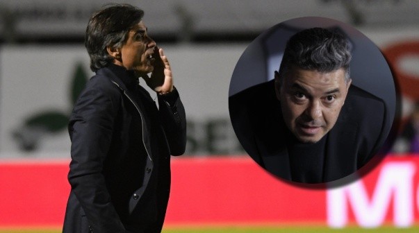 El palito de Sanguinetti a Gallardo tras el empate ante River: 