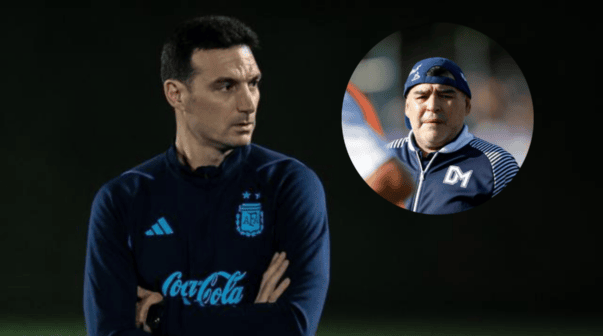 La contundente frase de Scaloni sobre Maradona: 