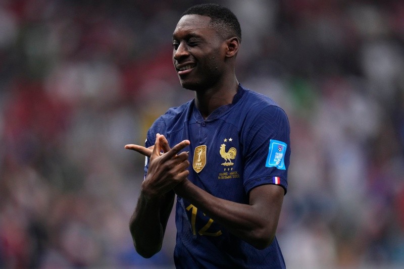 France's Randal Kolo Muani celebrates scoring his side's second goal during the World Cup semifinal soccer match between France and Morocco at the Al Bayt Stadium in Al Khor, Qatar, Wednesday, Dec. 14, 2022. (AP Photo/Manu Fernandez) France's Randal Kolo Muani celebrates scoring his side's second goal during the World Cup semifinal soccer match between France and Morocco at the Al Bayt Stadium in Al Khor, Qatar, Wednesday, Dec. 14, 2022. (AP Photo/Manu Fernandez)