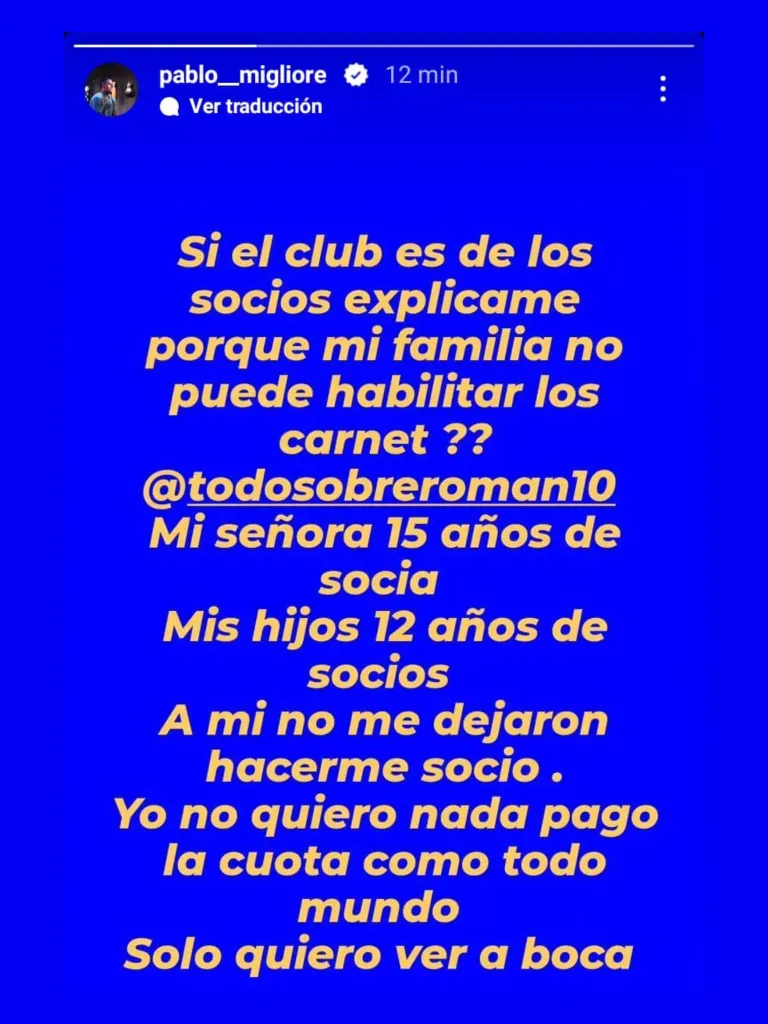 Pablo Migliore disparó contra Riquelme Pablo Migliore disparó contra Riquelme