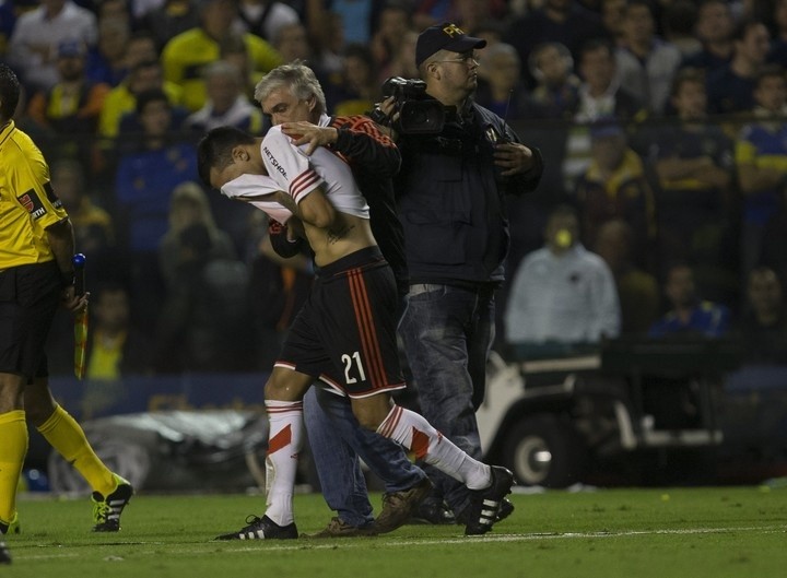 Leonel Vangioni, uno de los afectados de River en el episodio del gas pimienta. Leonel Vangioni, uno de los afectados de River en el episodio del gas pimienta.